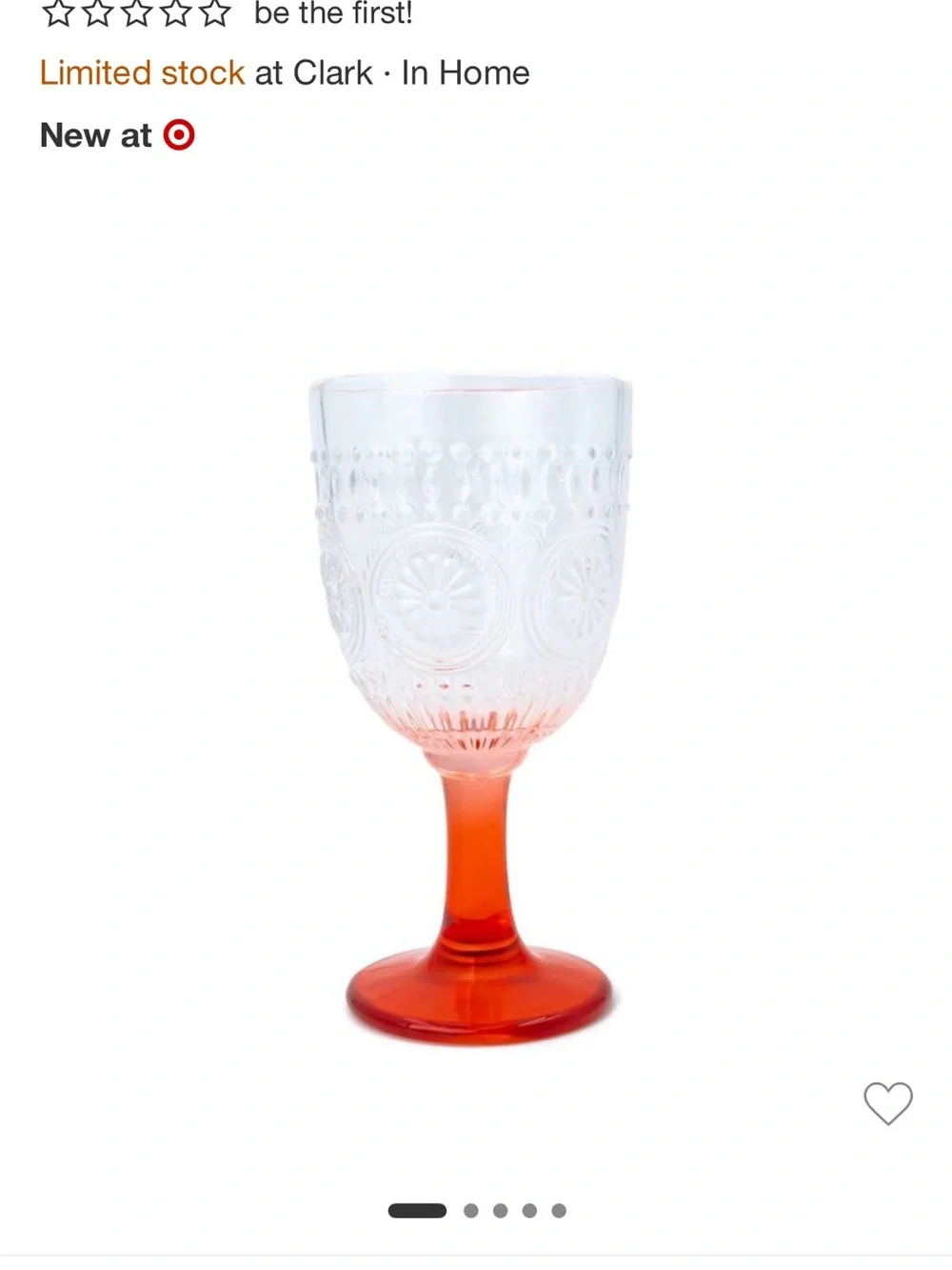 Target Red Stemmed Pressed Glass Wine Goblet - Set of 2 New 4th of July